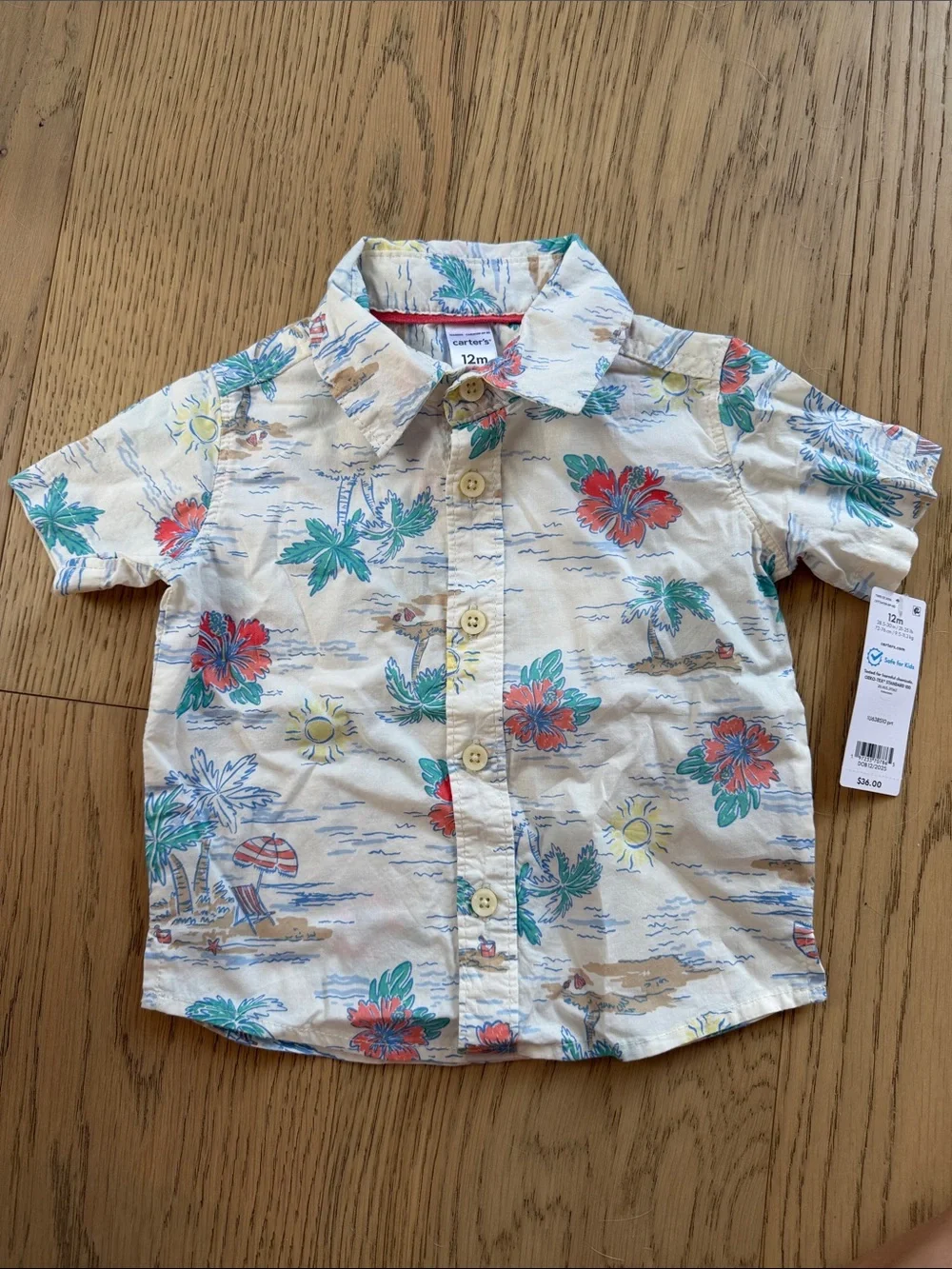 Carter's Tropical Button-Up Shirt with Floral Print